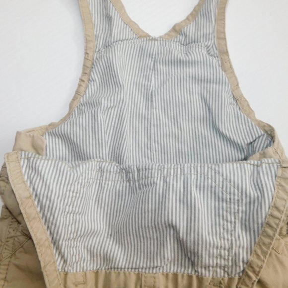 Oshkosh B'gosh Baby Boys 6-9 Months Tan  Stripe Lined Overalls with Roll Up Cuff - Picture 9 of 14